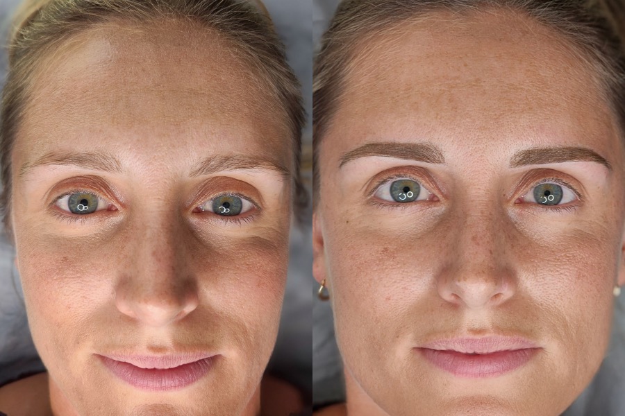 Ombre Brows before and after